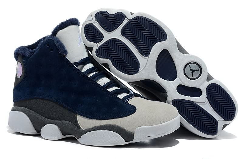Exactly Fit Air Jordan 13 (XIII) Inside with fluff Navy Blue White